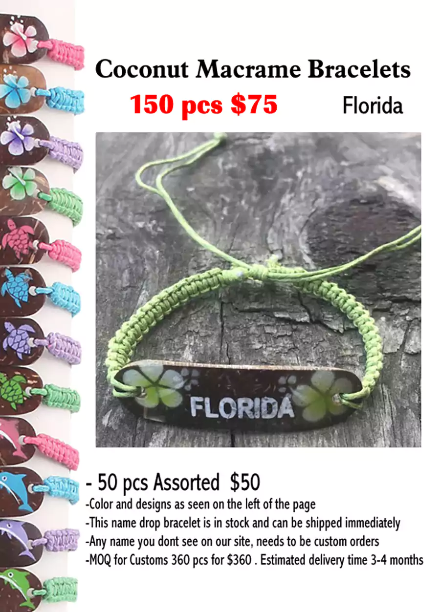 Coconut Macrame Bracelets -Florida (CL)